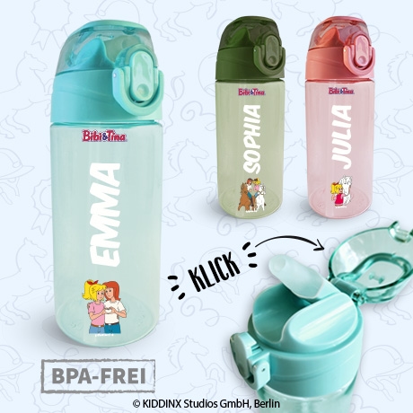 Bibi & Tina Trinkflasche mit Namen