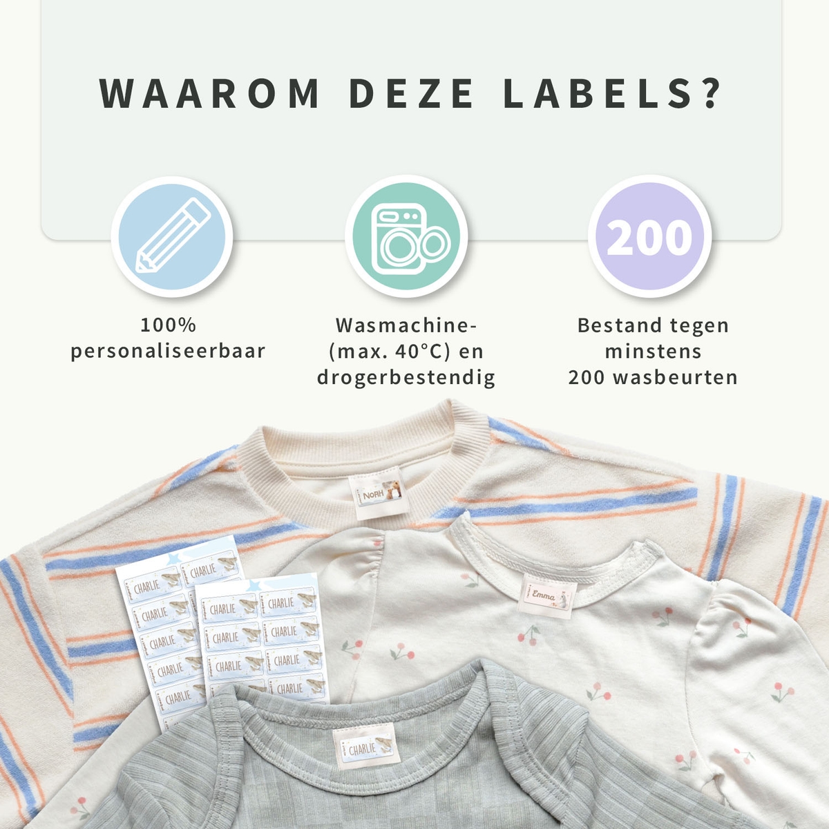 Aquarel kledingstickers