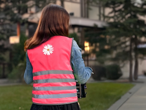 Fluo Veiligheidshesje kind met naam - Thema