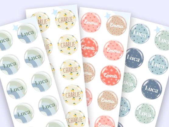 Gepersonaliseerde ronde doming stickers | Goedgemerkt