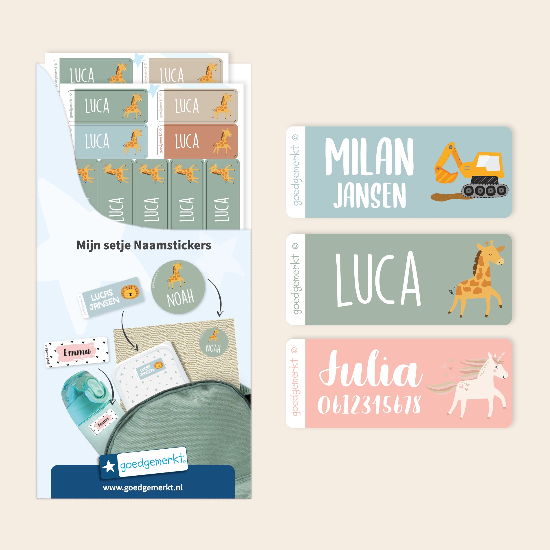 Kleine Thema Naamstickers