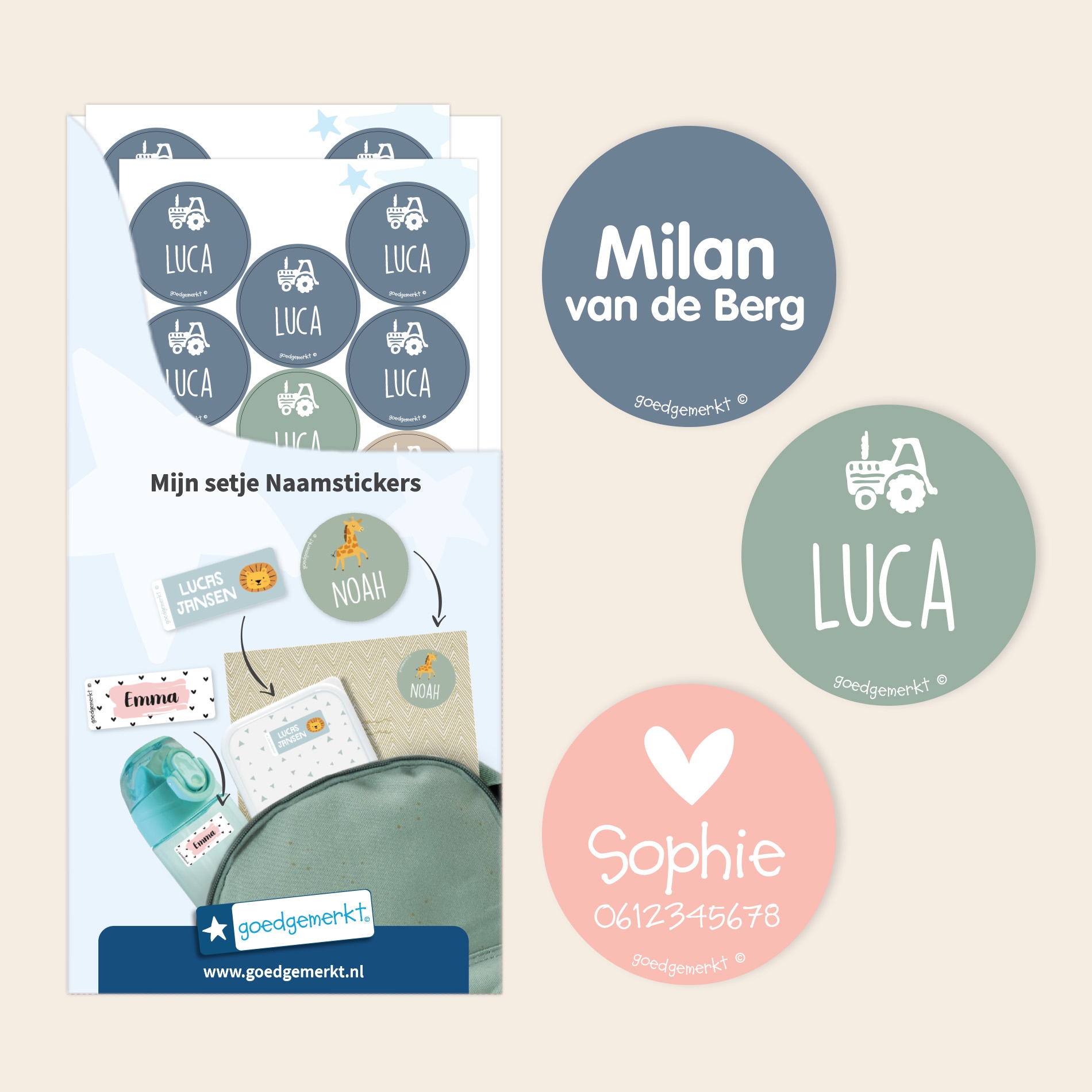 Ronde Naamstickers
