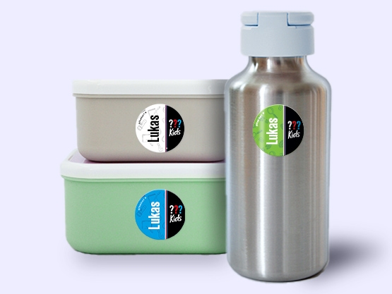 Runde Namensaufkleber – Die drei ??? Kids