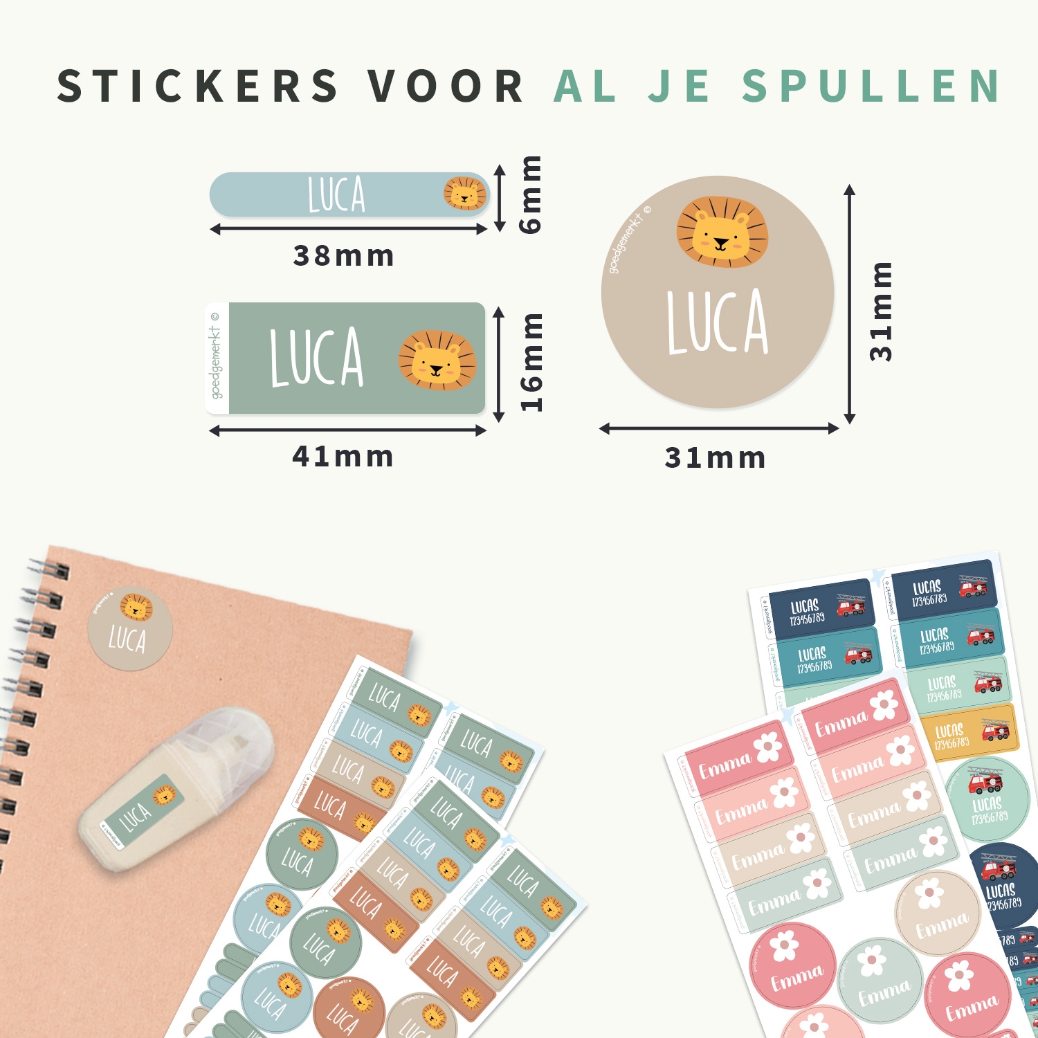 Naamsticker Voordeelset - Thema