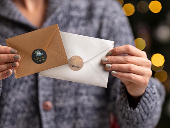 Kerststickers met naam