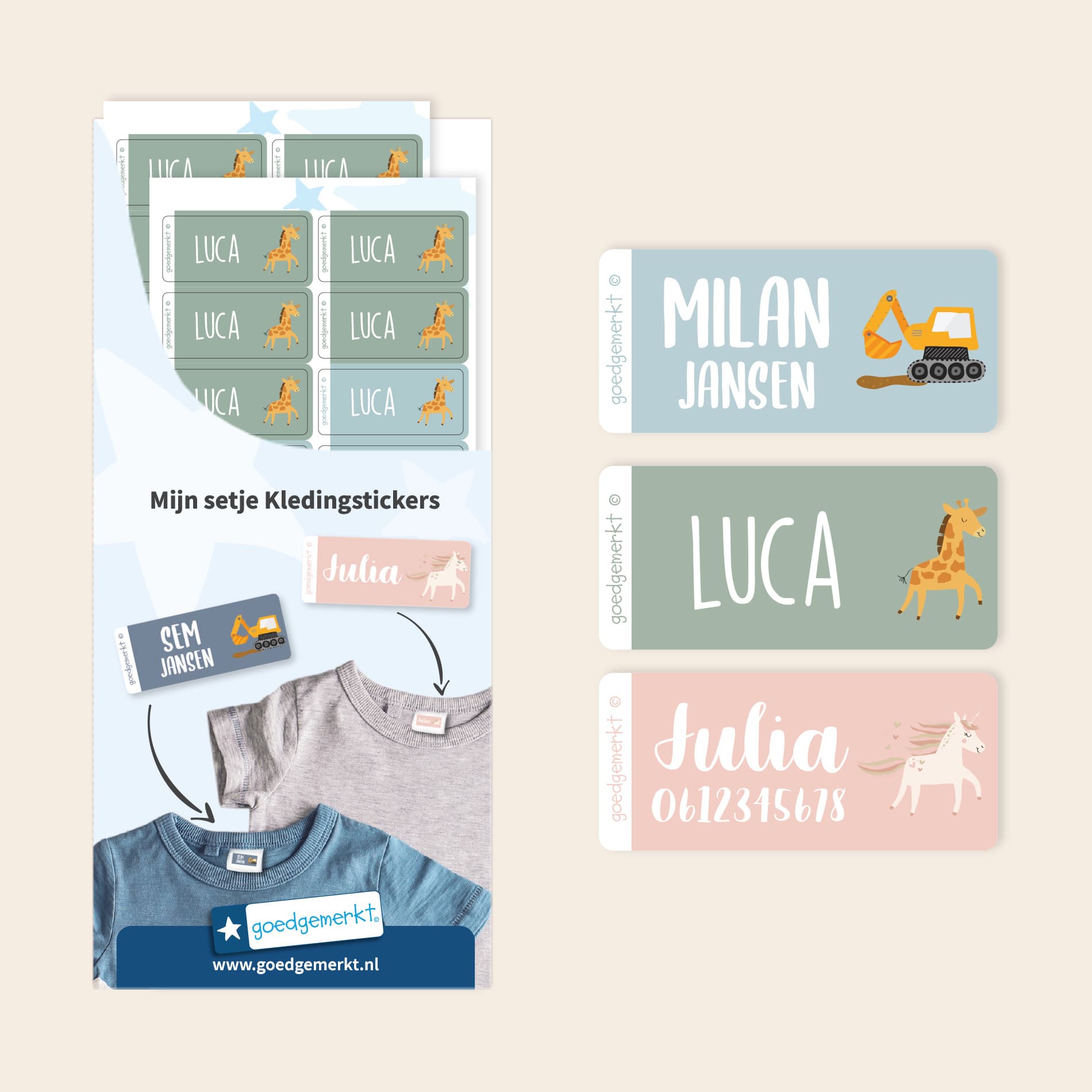 Thema Kledingstickers