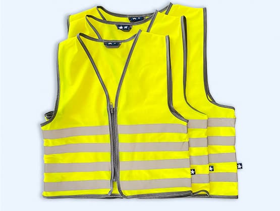 Fluo Veiligheidshesje kind met naam - Basic