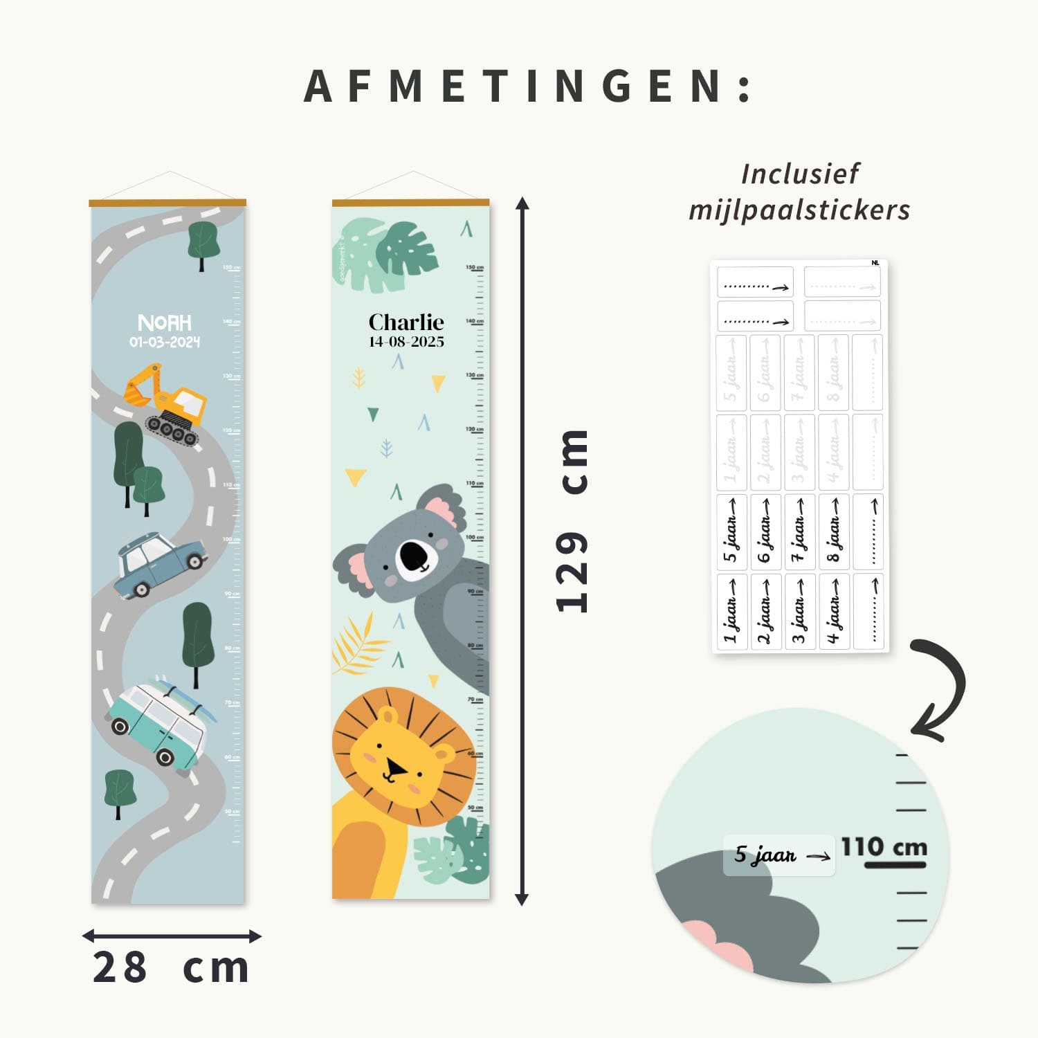 Groeimeter met naam