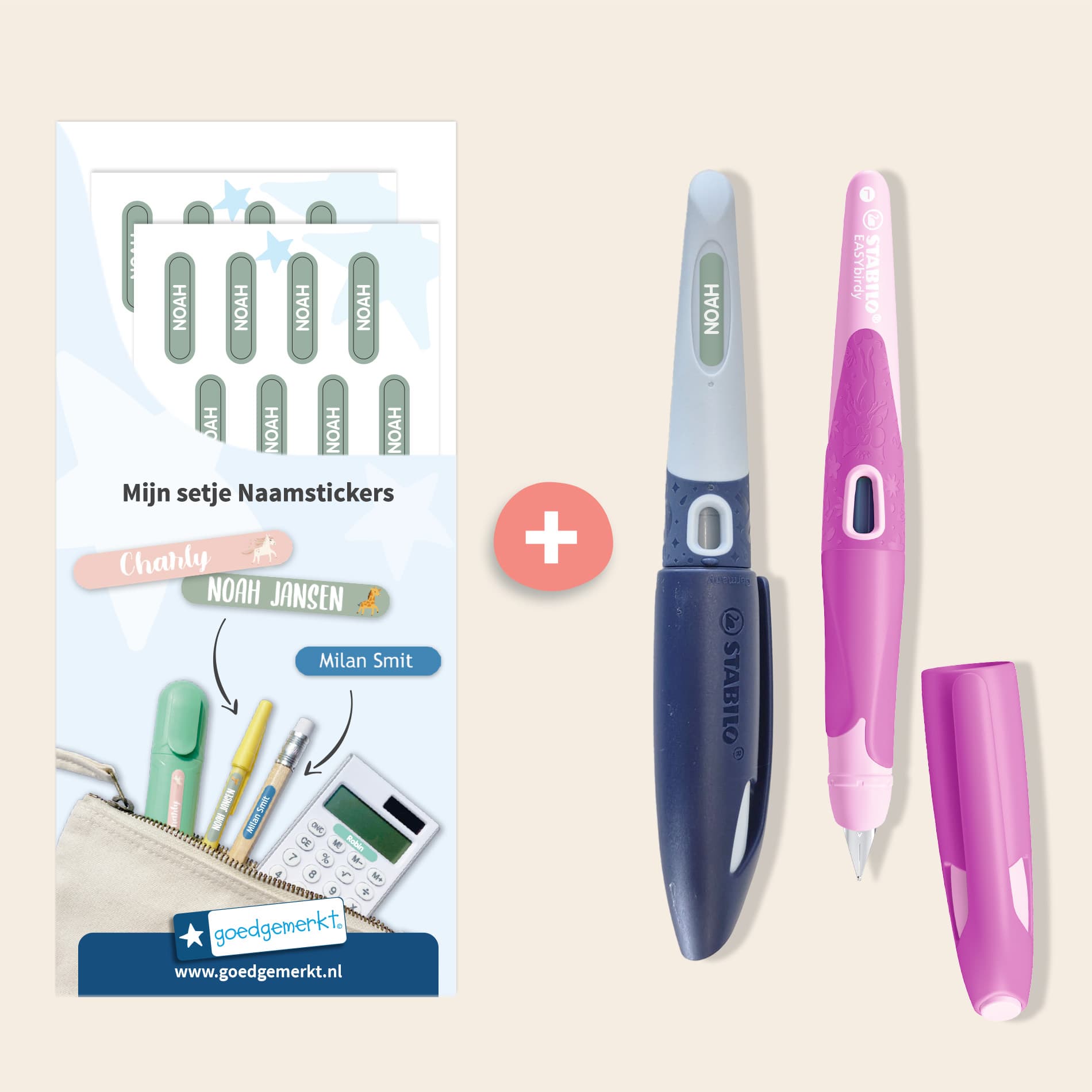 STABILO EASYbirdy + Mini XS naamstickers