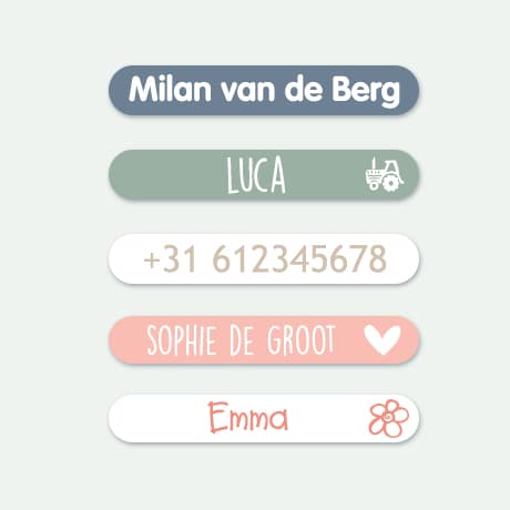 Mini Naamstickers - Eenkleurig