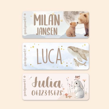 Kleine Aquarel Naamstickers