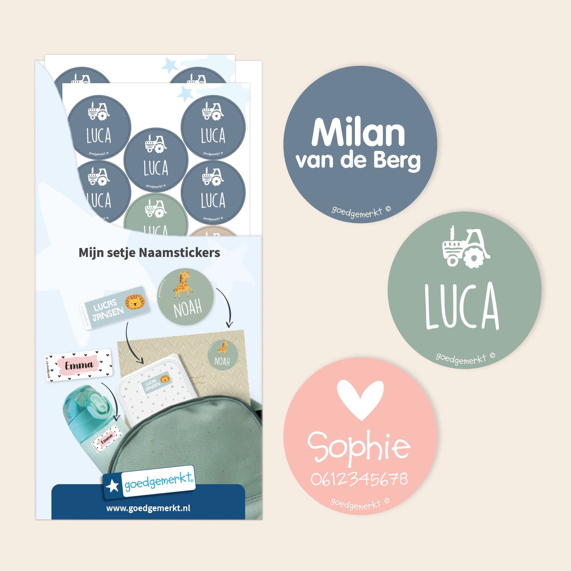 Ronde Naamstickers