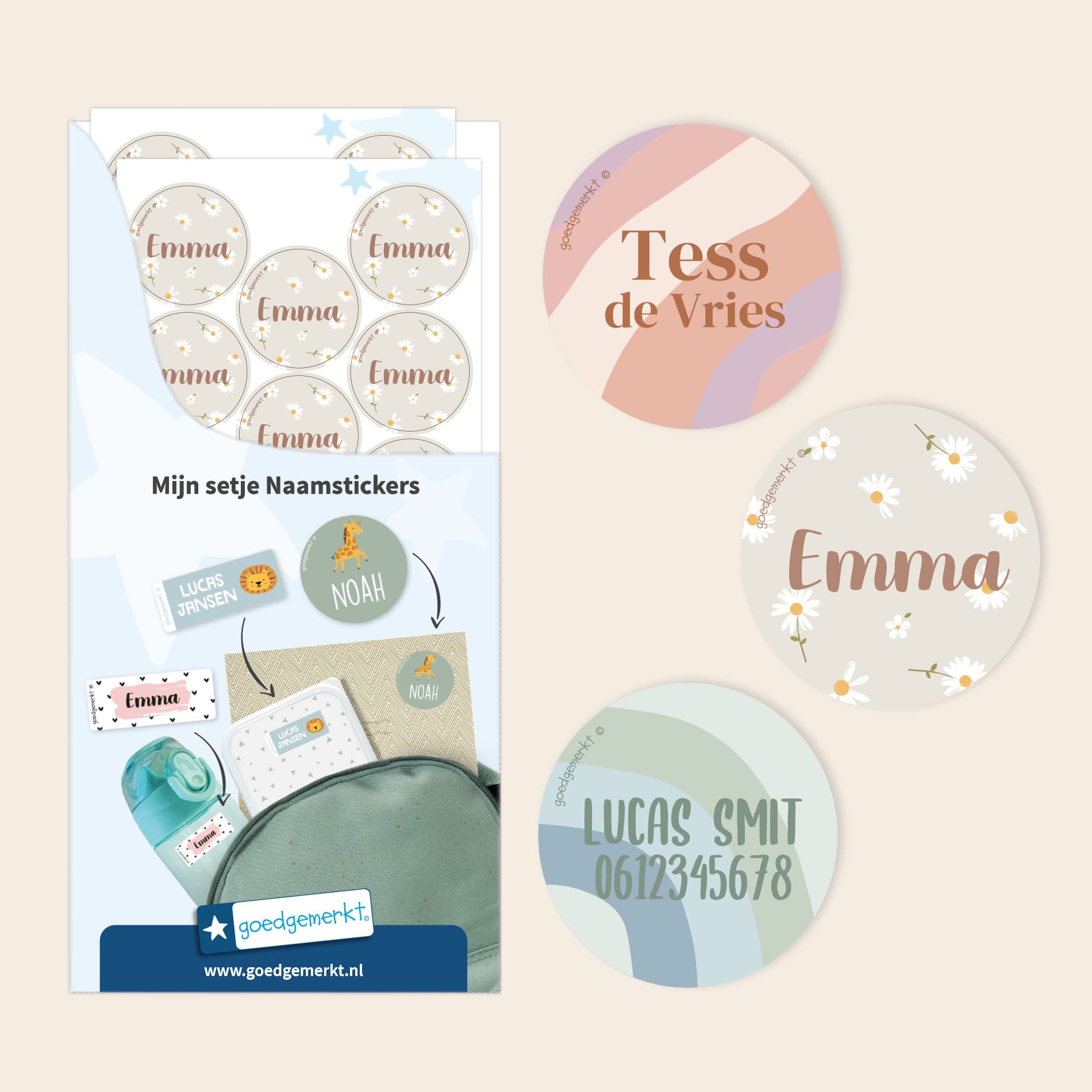 Ronde Design Naamstickers