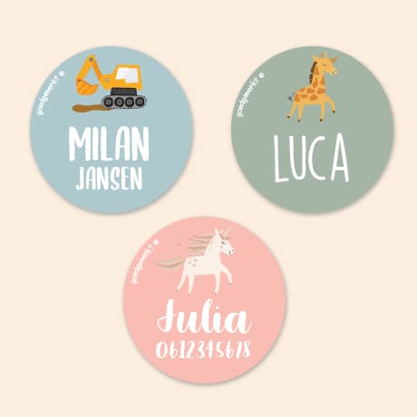 Ronde Thema Naamstickers