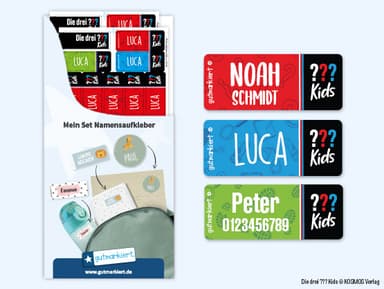 Kleine Namensaufkleber – Die drei ??? Kids