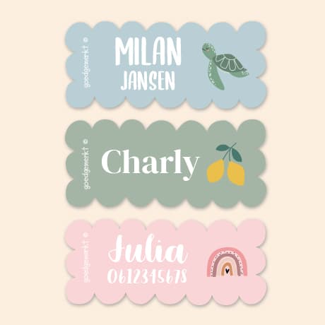 Wave Thema Naamstickers 