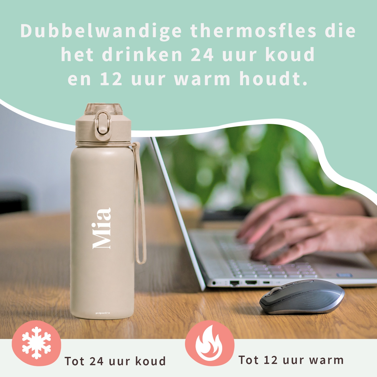 RVS drinkfles met naam