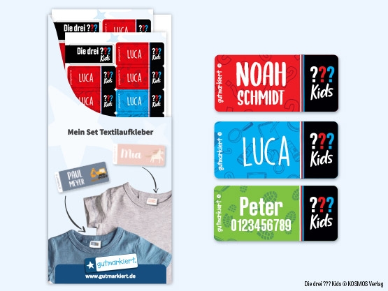 Textilaufkleber – Die drei ??? Kids