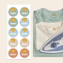 Assortiment strijklabels voor kleding