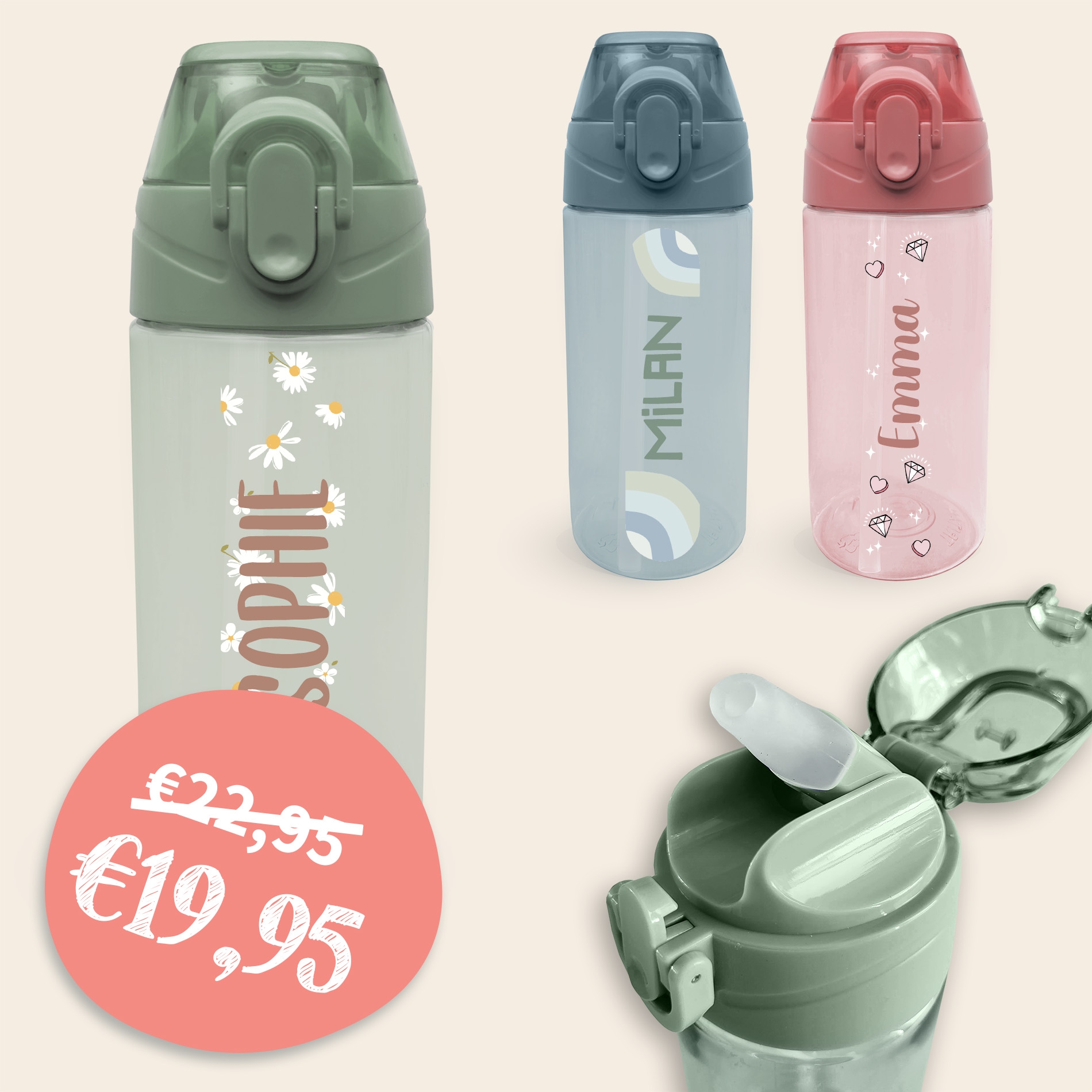 Drinkfles met naam Design