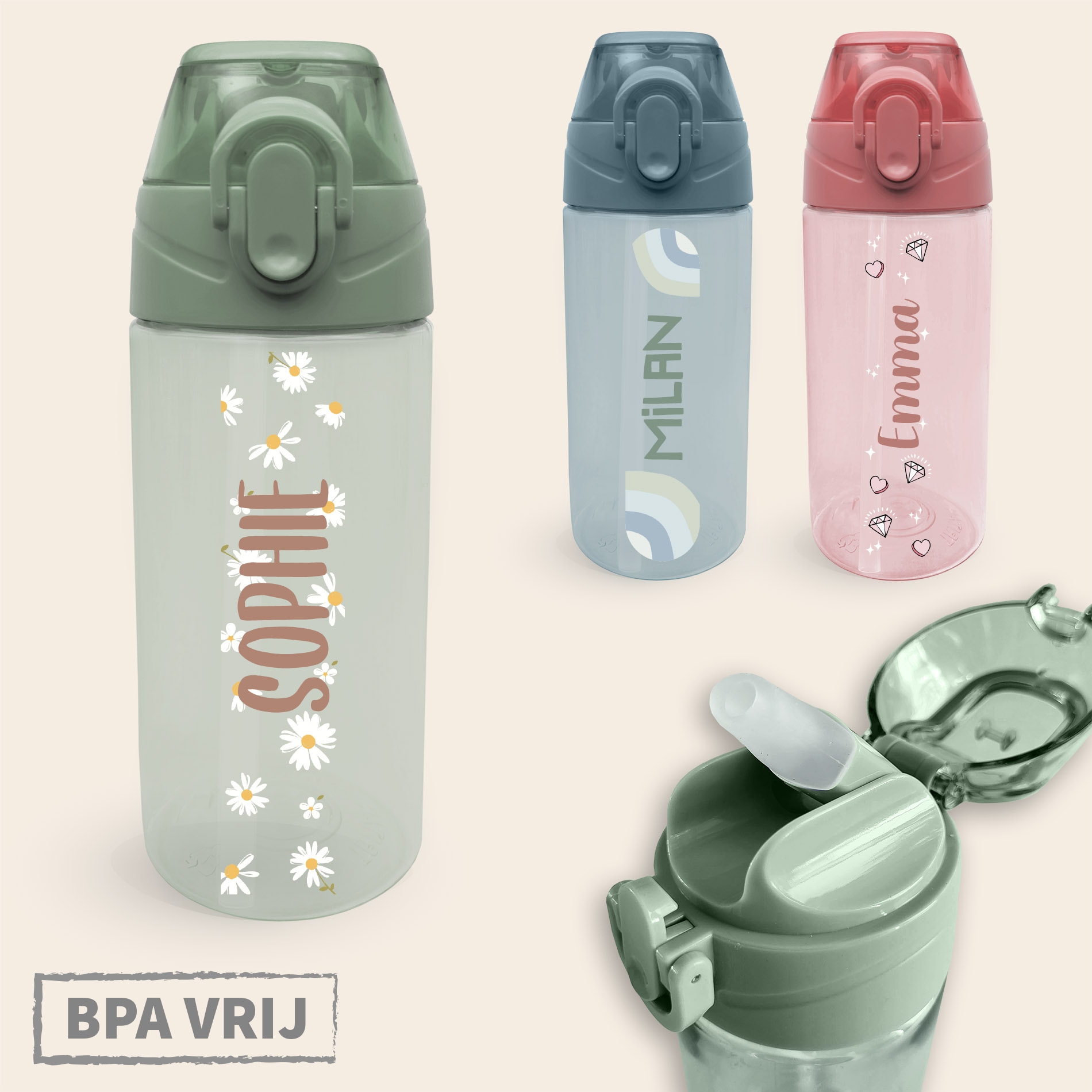 Drinkfles met naam Design
