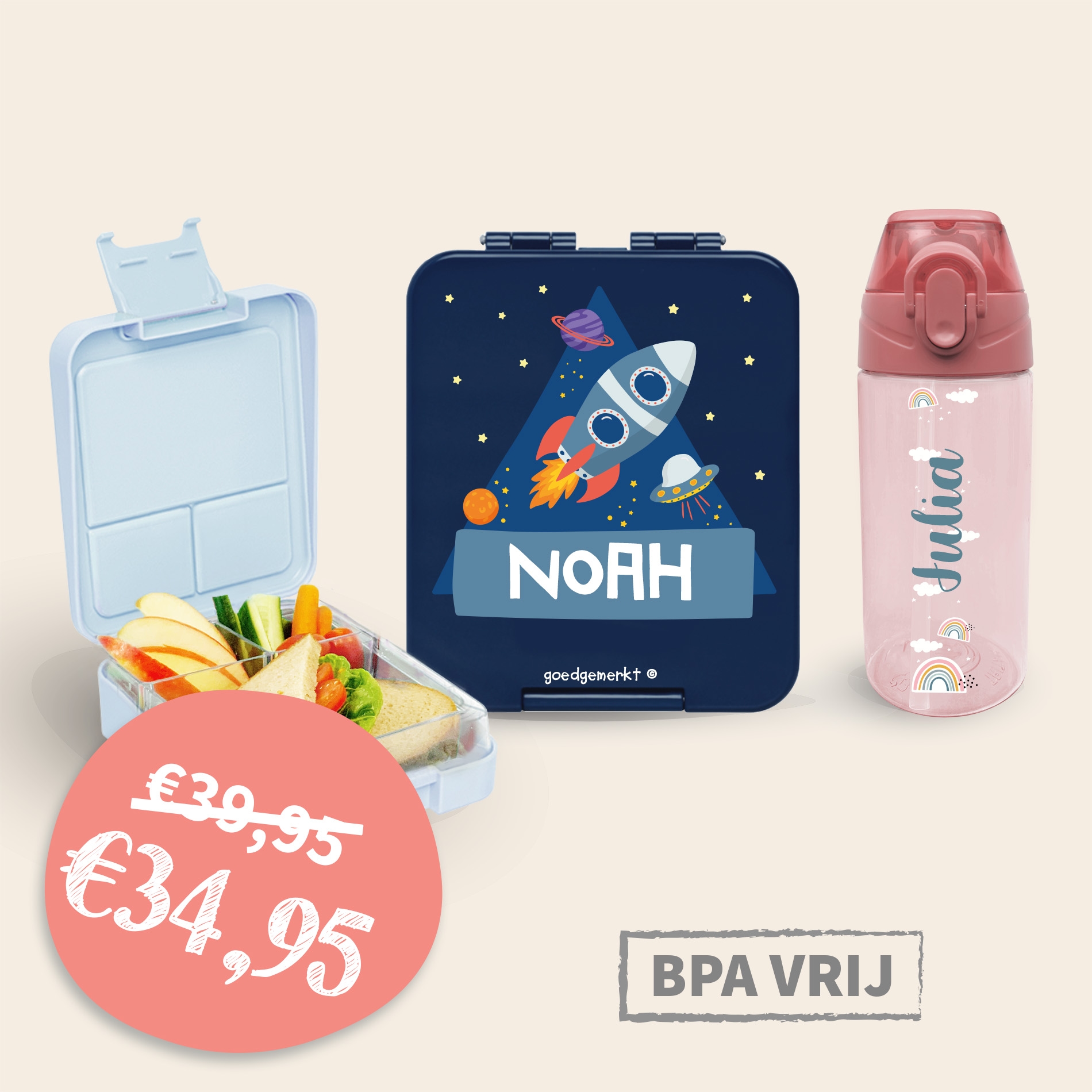 Lunchset – Broodtrommel & Drinkfles