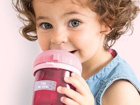 Kleine Design Naamstickers met Goud