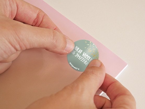 Ronde Design Naamstickers met Goud