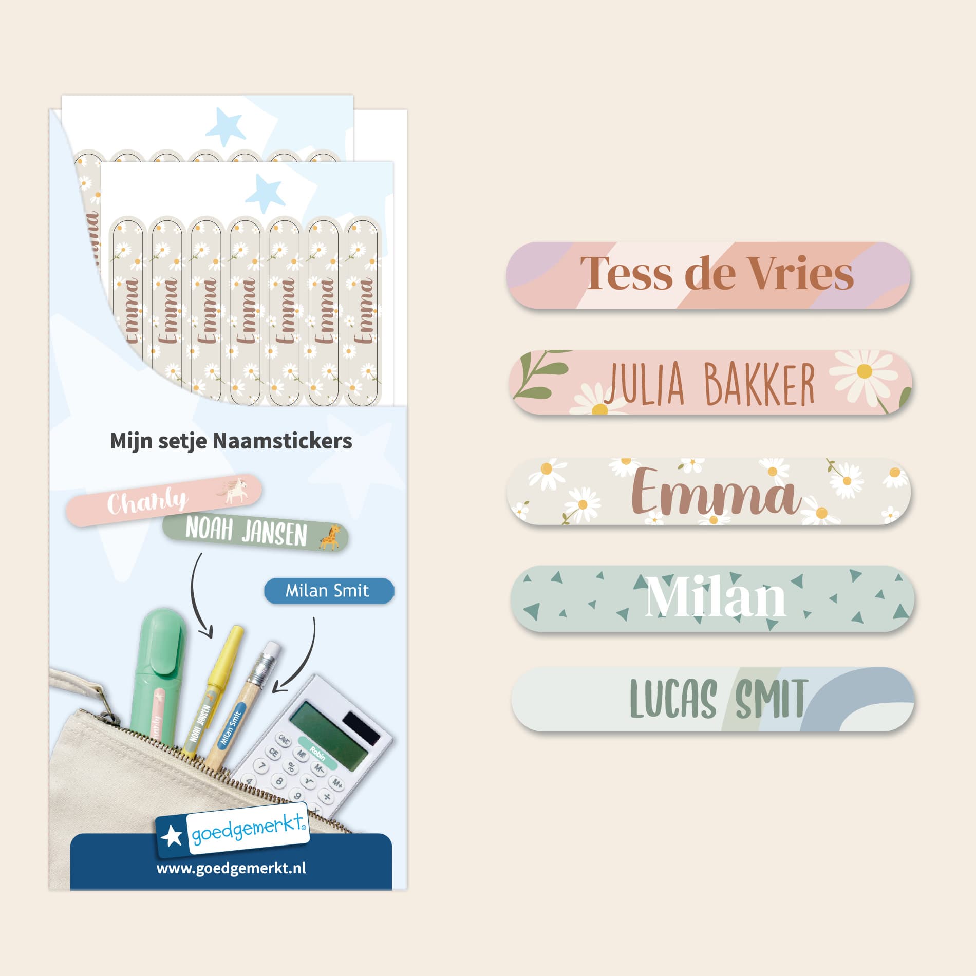 Mini Design Naamstickers