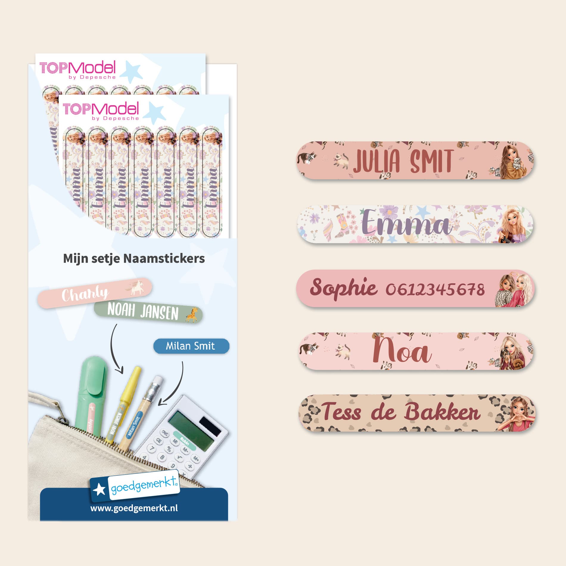 TOPModel Mini Naamstickers