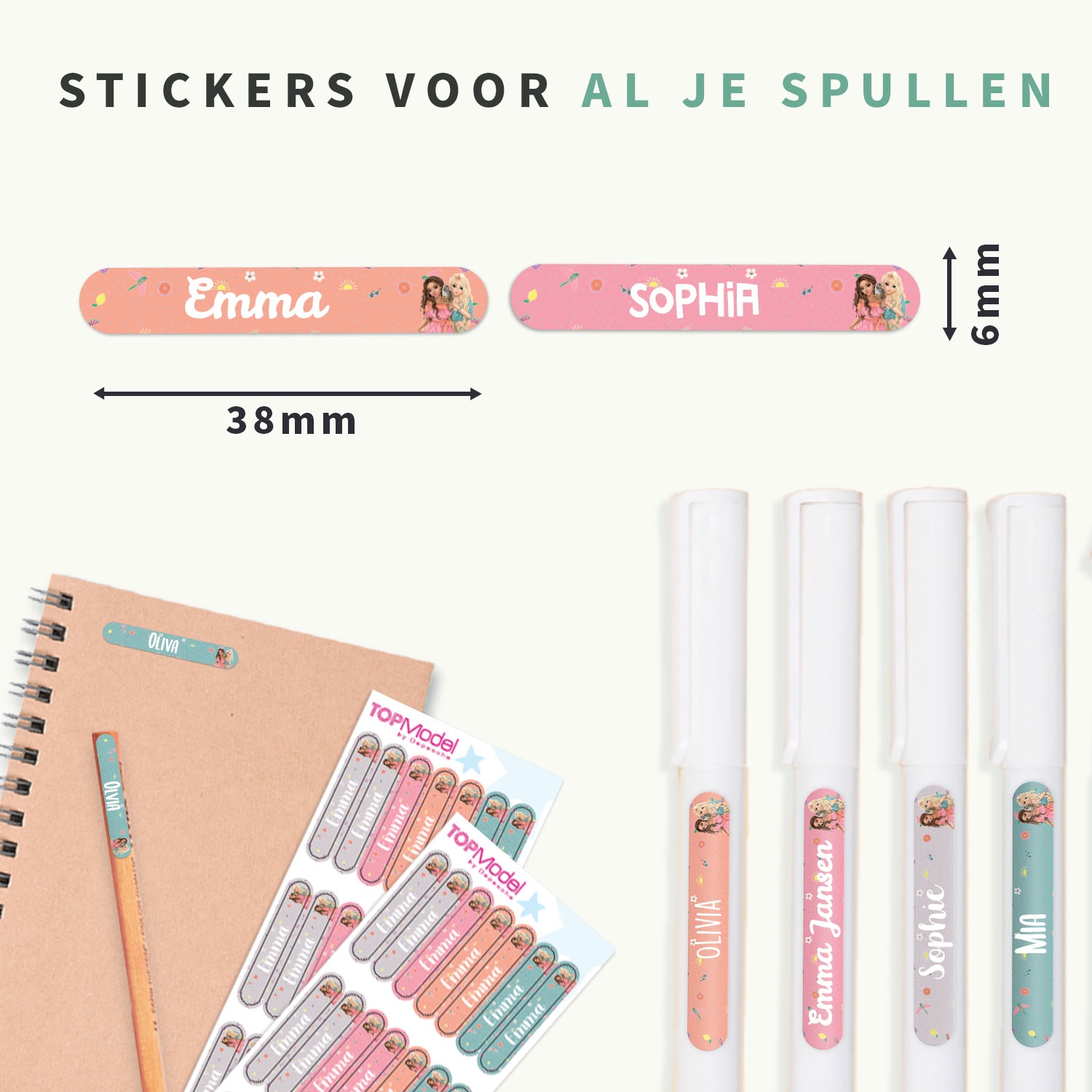 TOPModel Mini Naamstickers