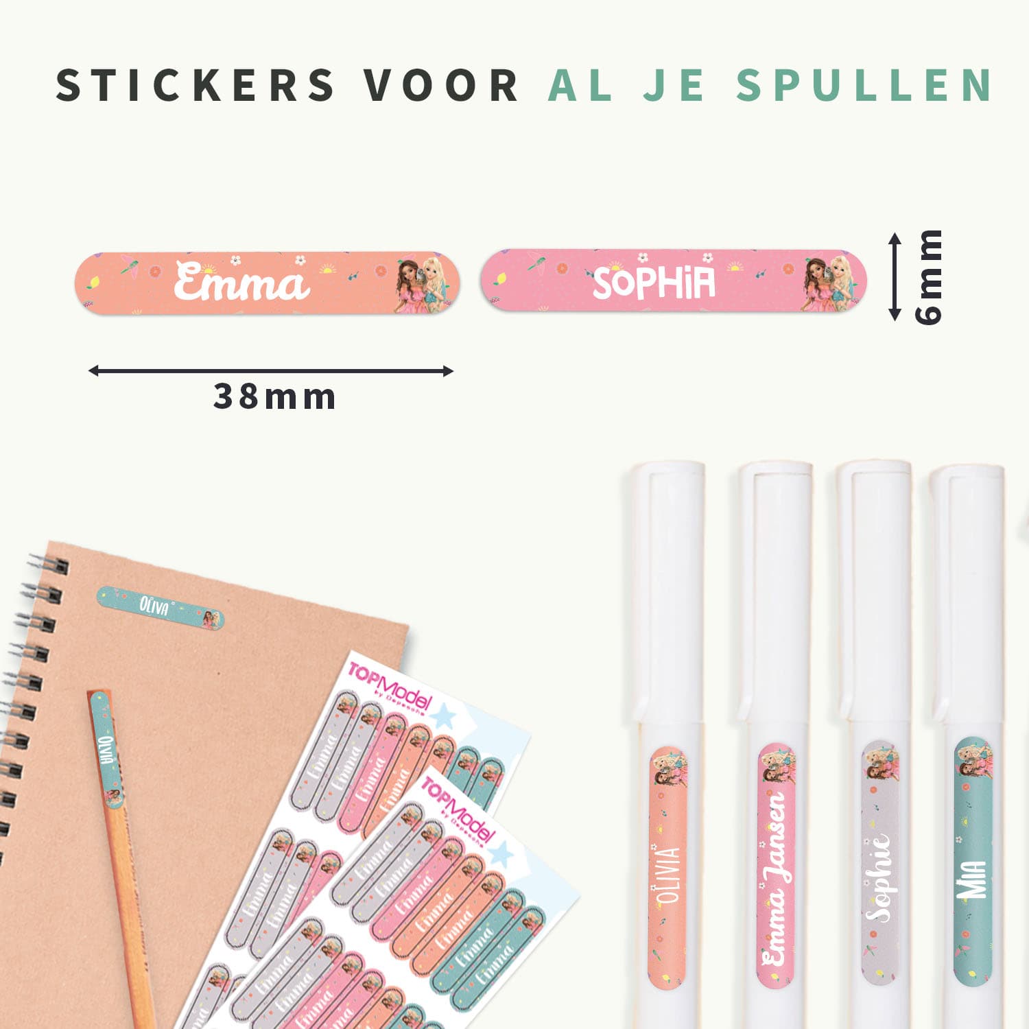 TOPModel Mini Naamstickers