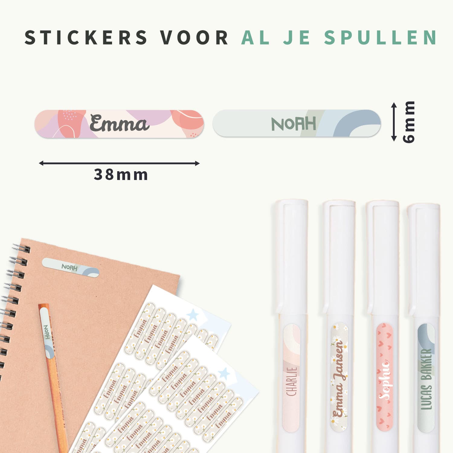 Mini Design Naamstickers
