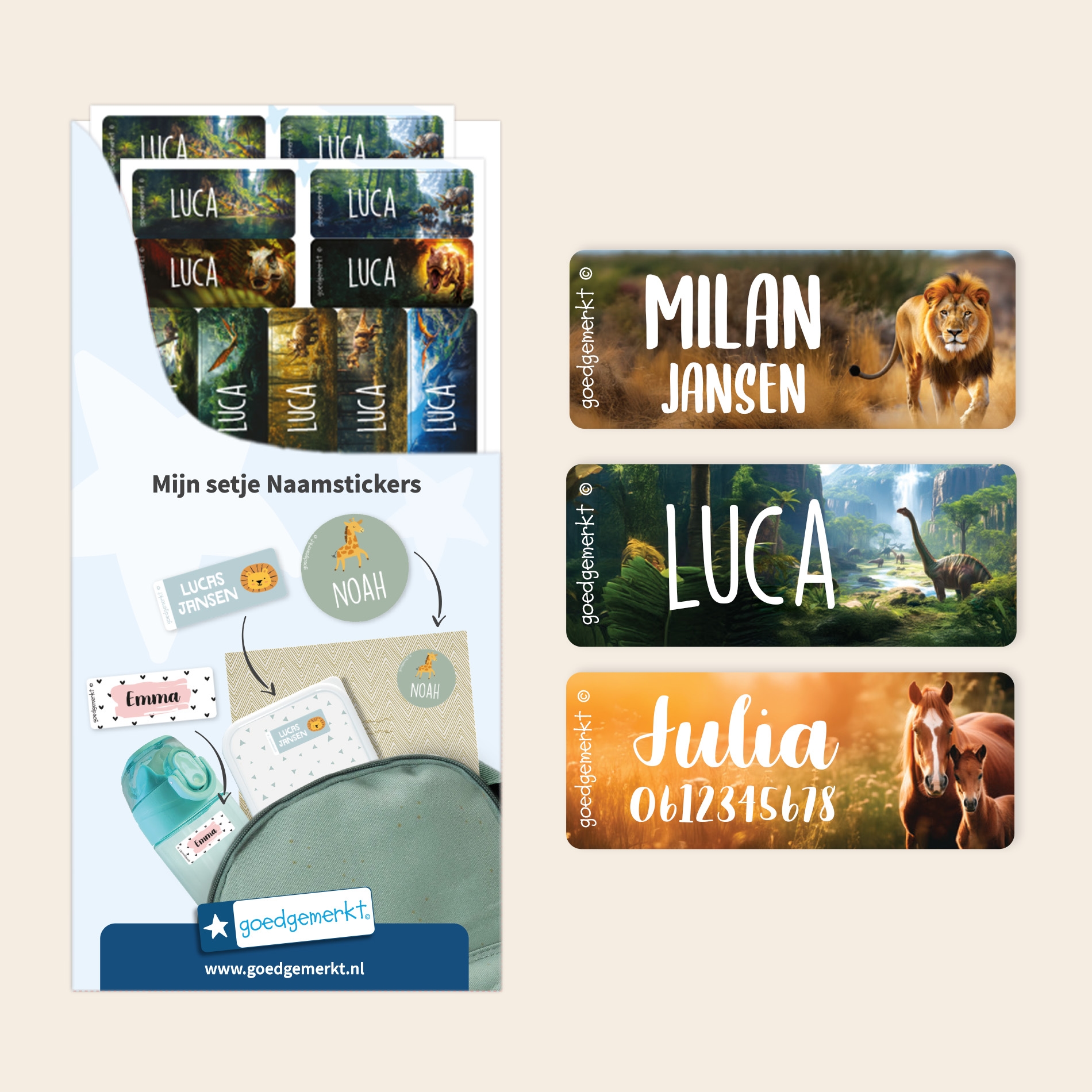 Kleine Real World Naamstickers