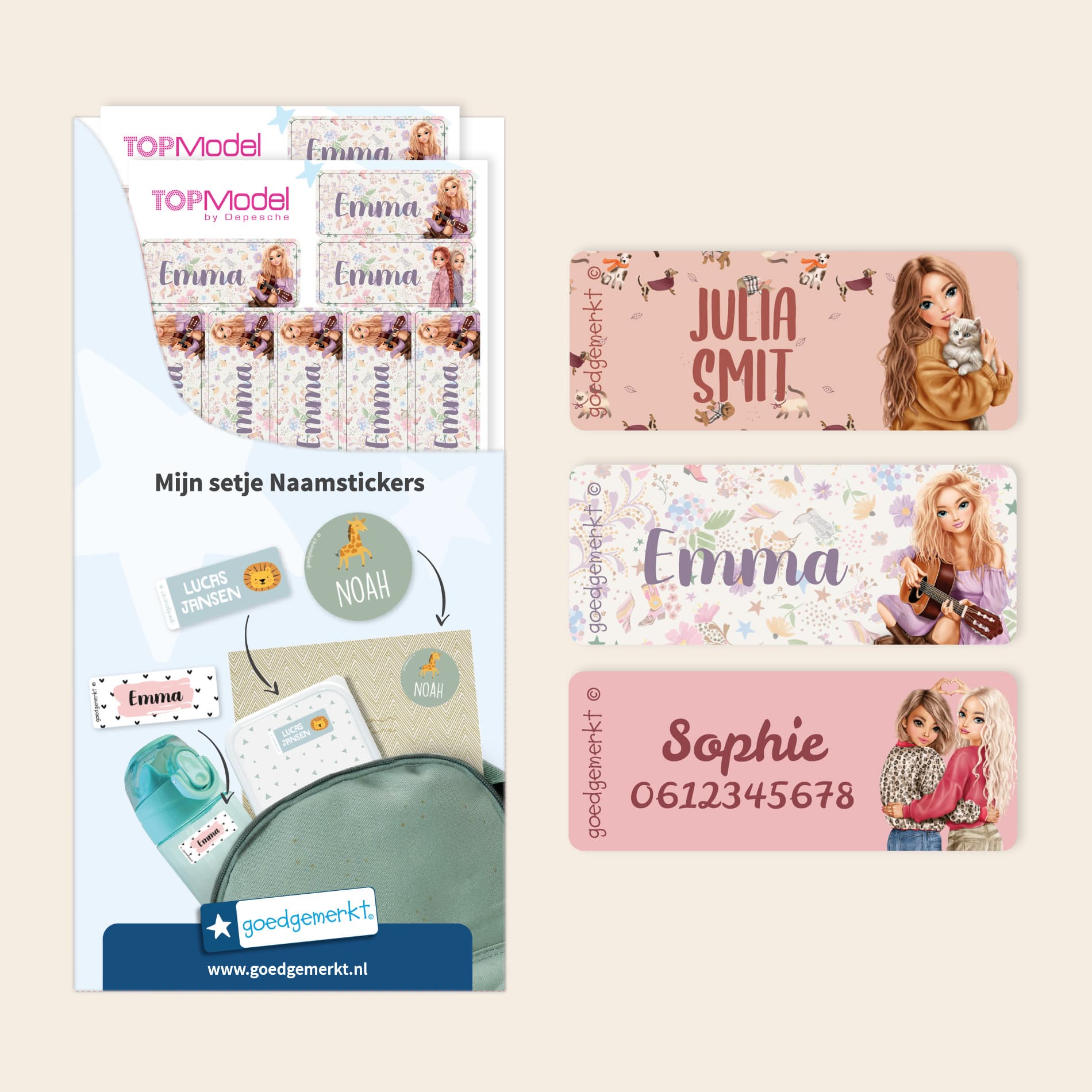TOPModel Kleine Naamstickers
