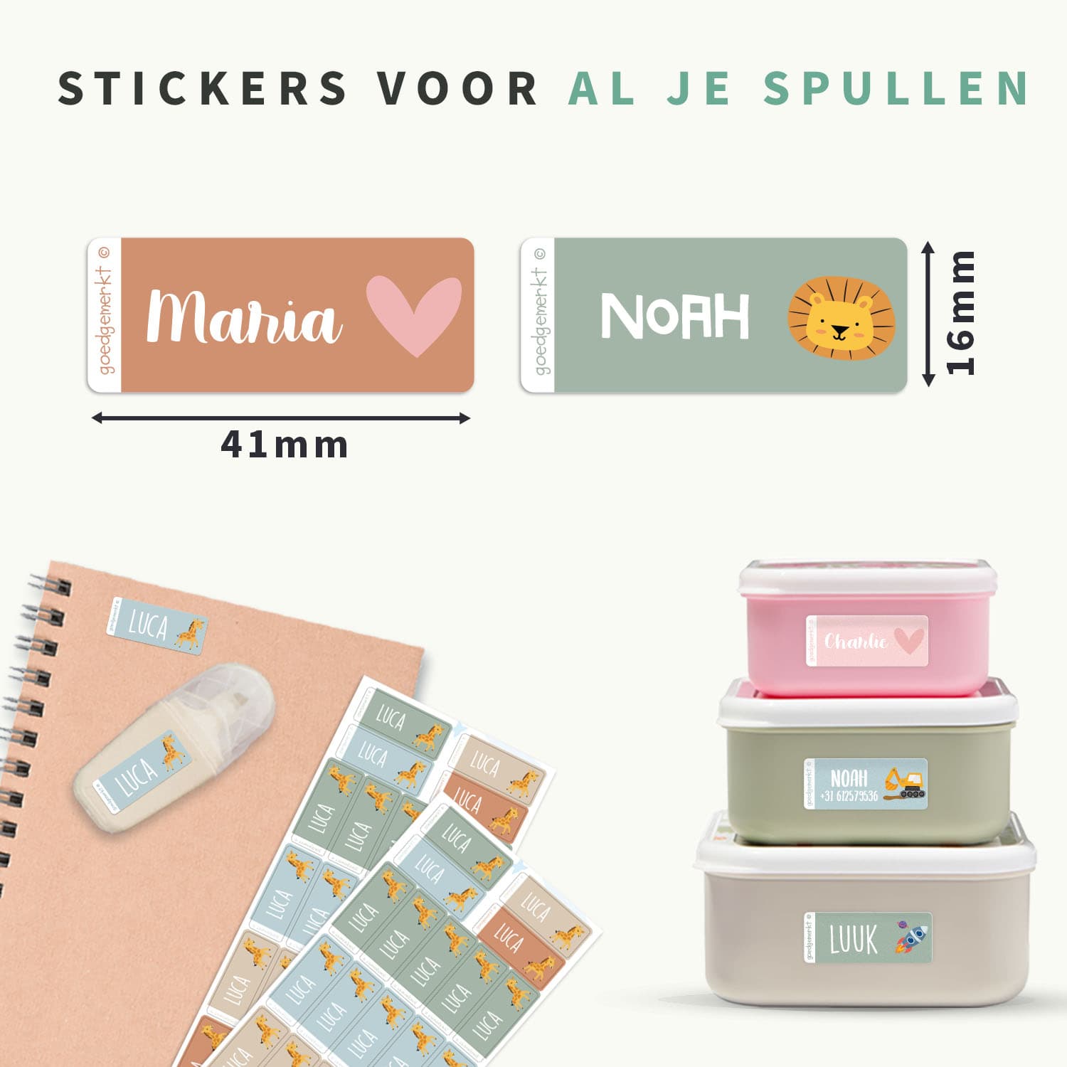 Kleine Thema Naamstickers