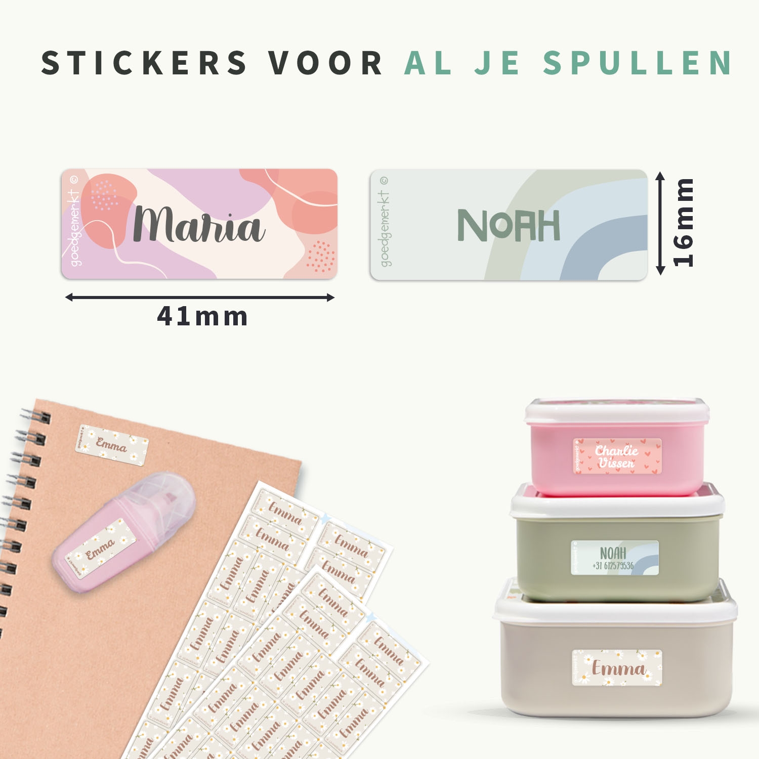 Kleine Design Naamstickers