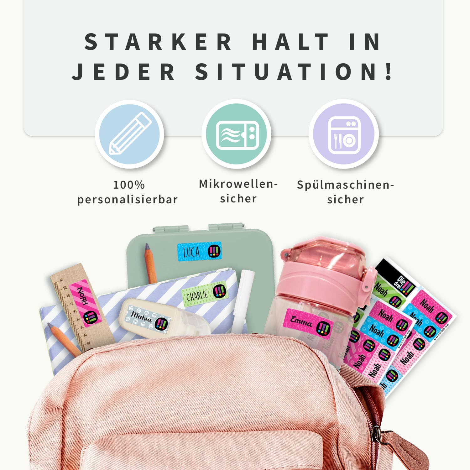 Kleine Namensaufkleber – Die drei !!! Kids