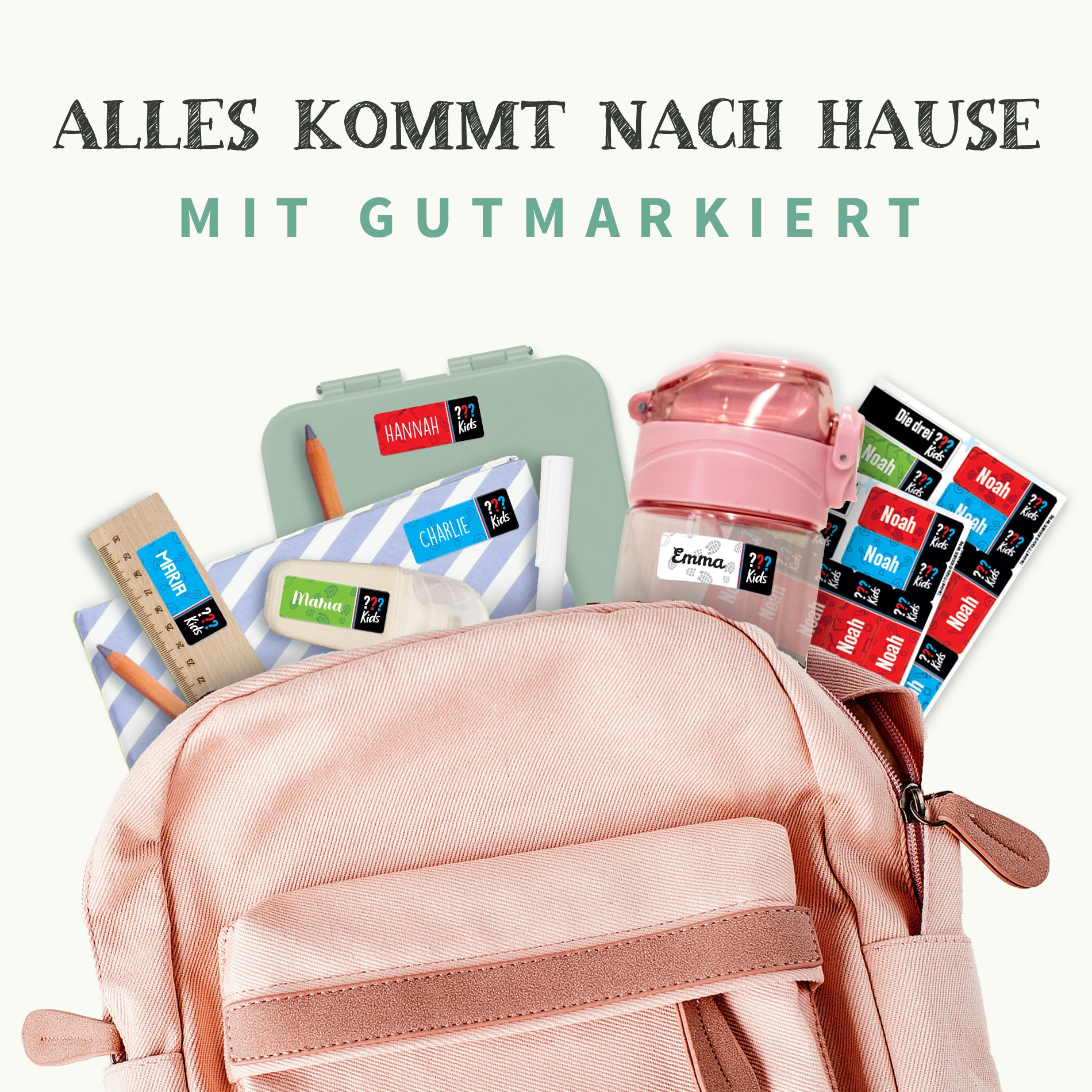 Kleine Namensaufkleber – Die drei ??? Kids