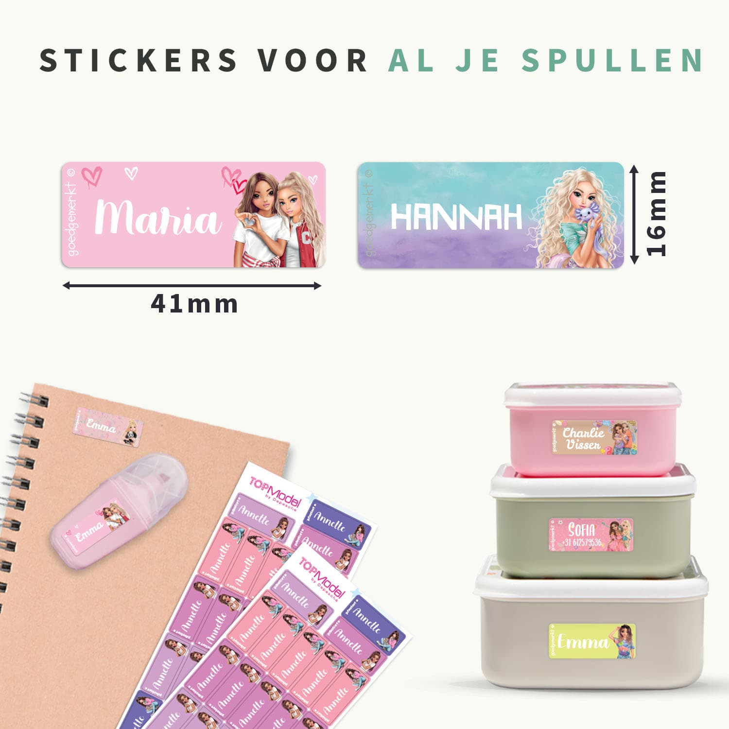 TOPModel Kleine Naamstickers