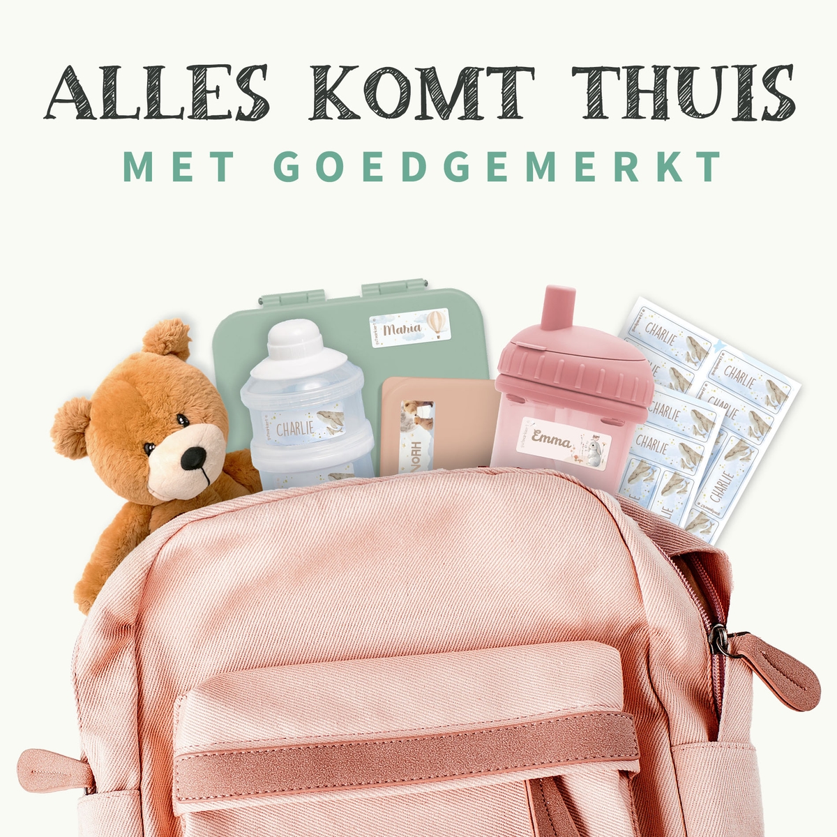 Kleine Aquarel Naamstickers