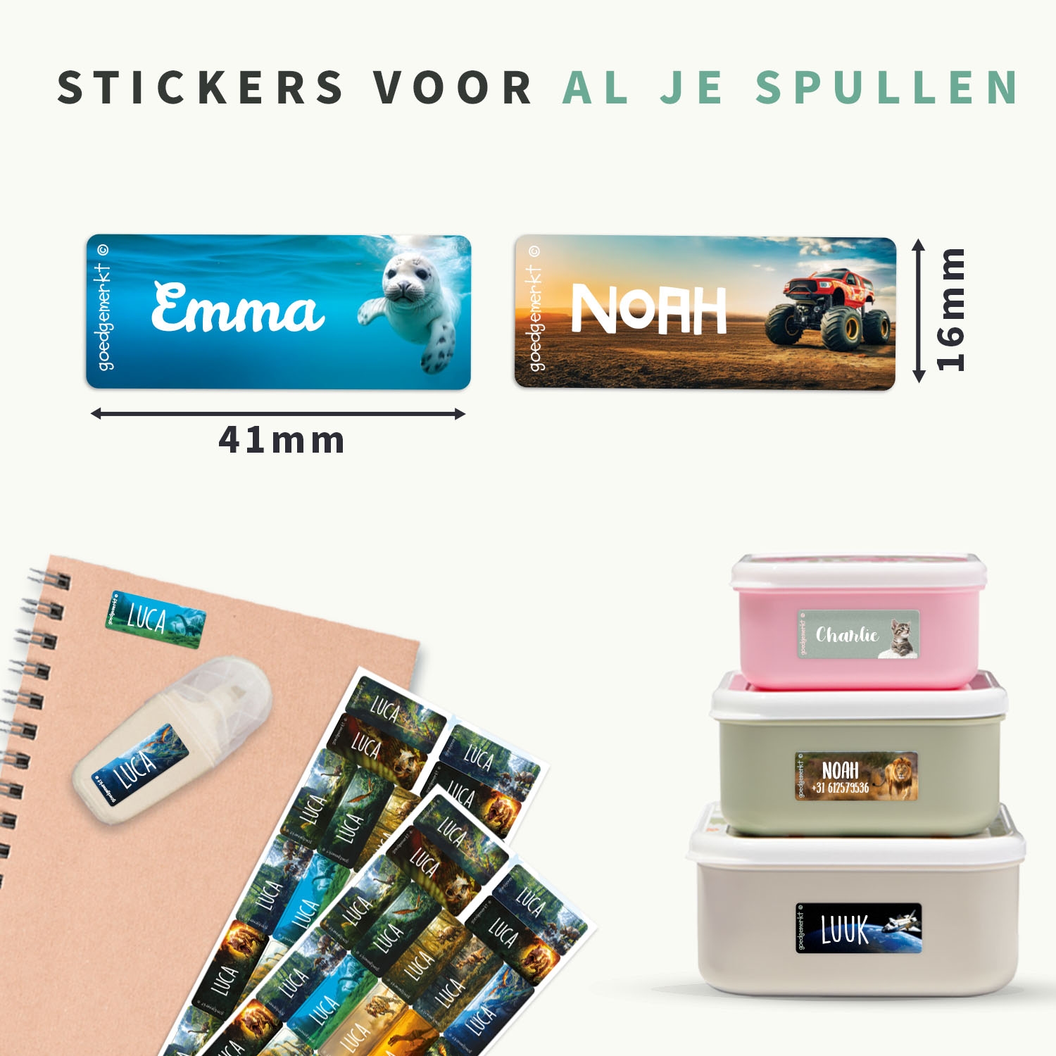 Kleine Real World Naamstickers