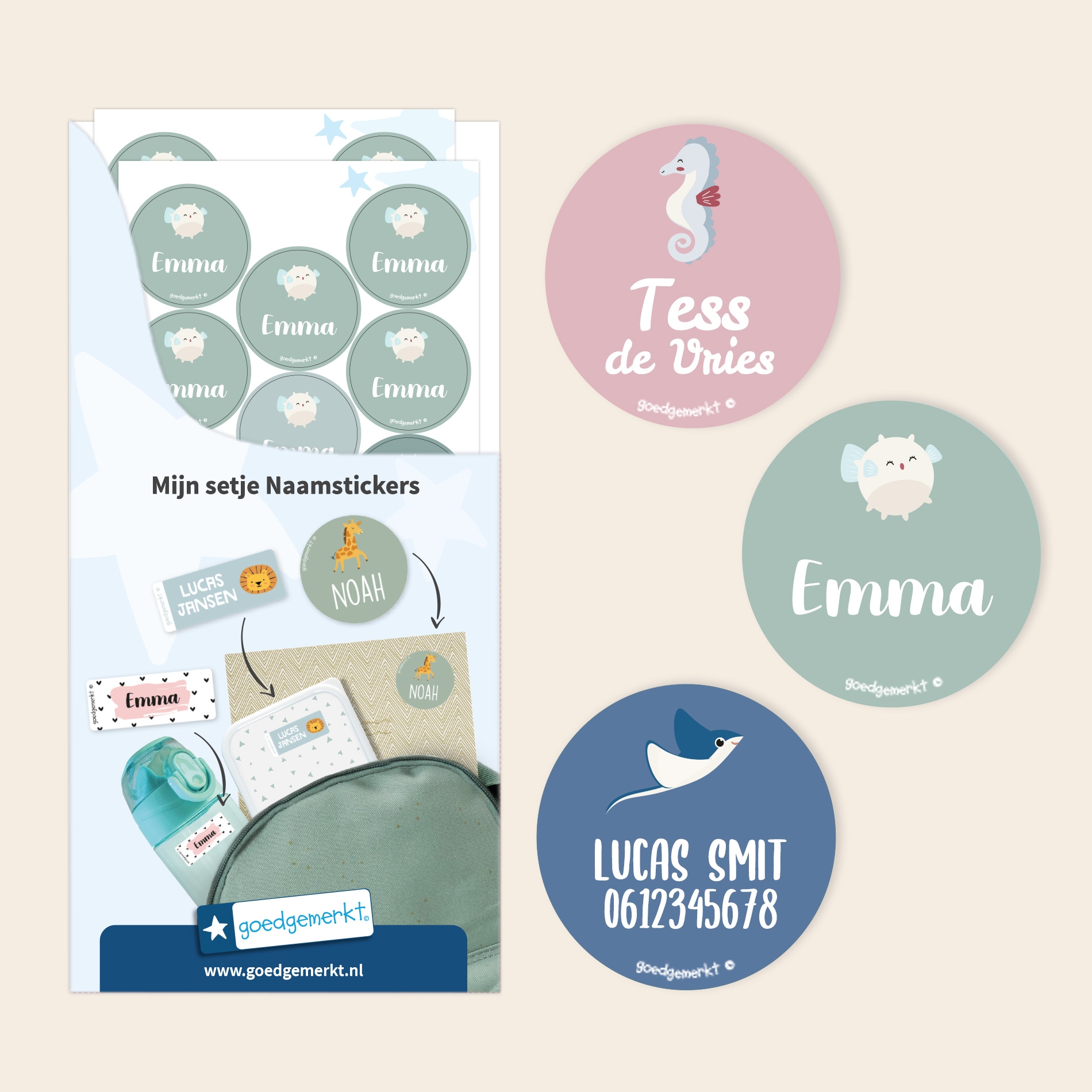 Dreambaby - Ronde Naamstickers