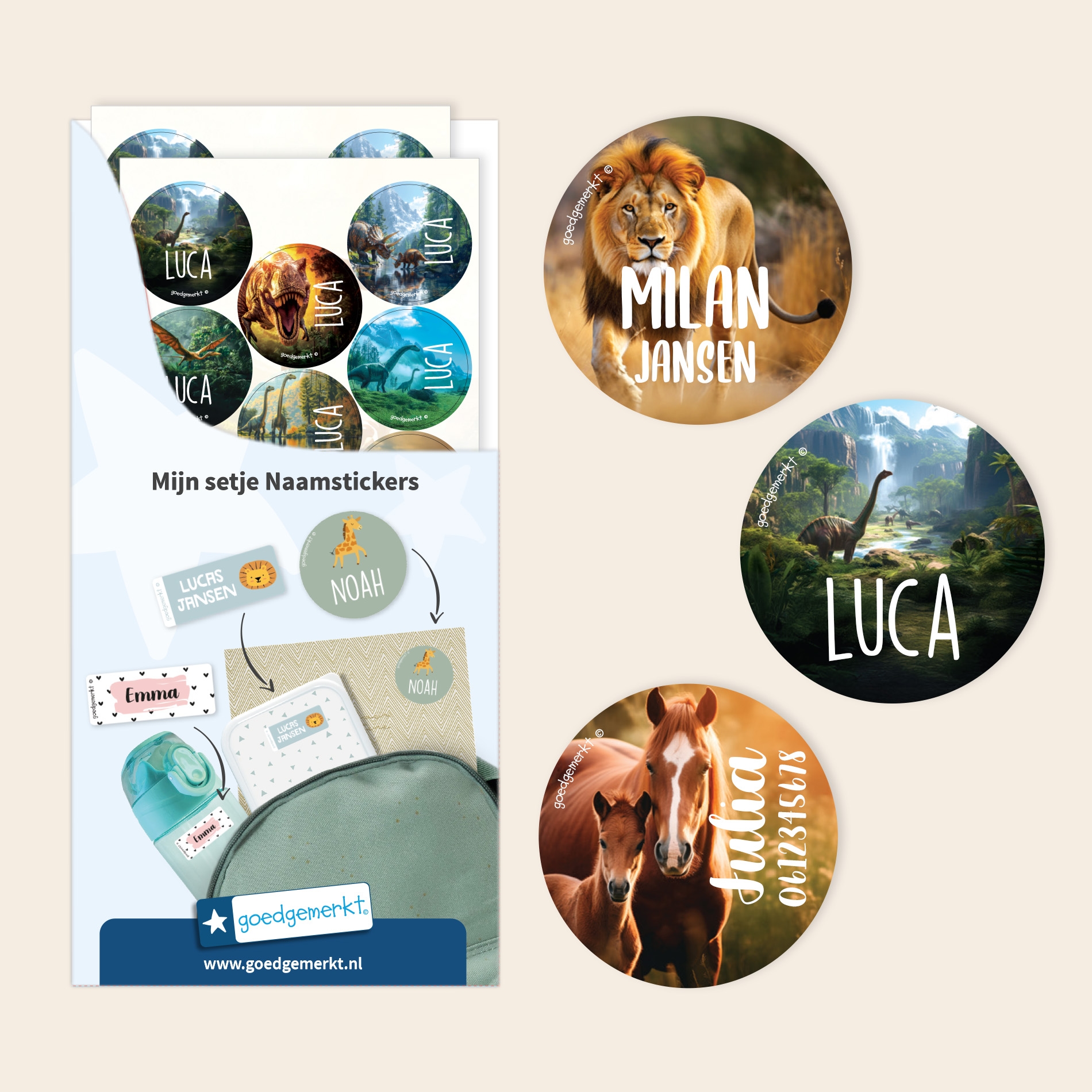 Ronde Real World Naamstickers