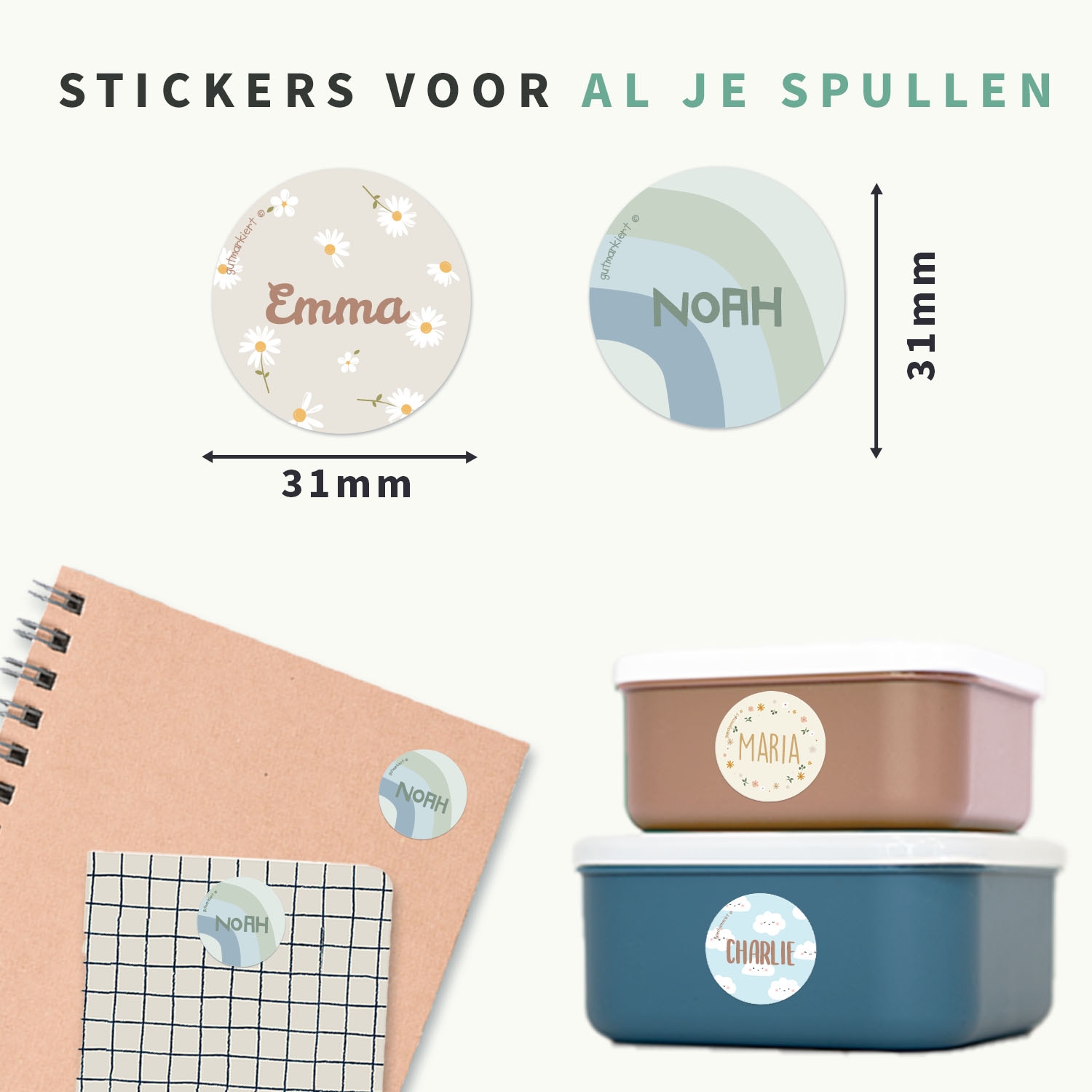 Ronde Design Naamstickers