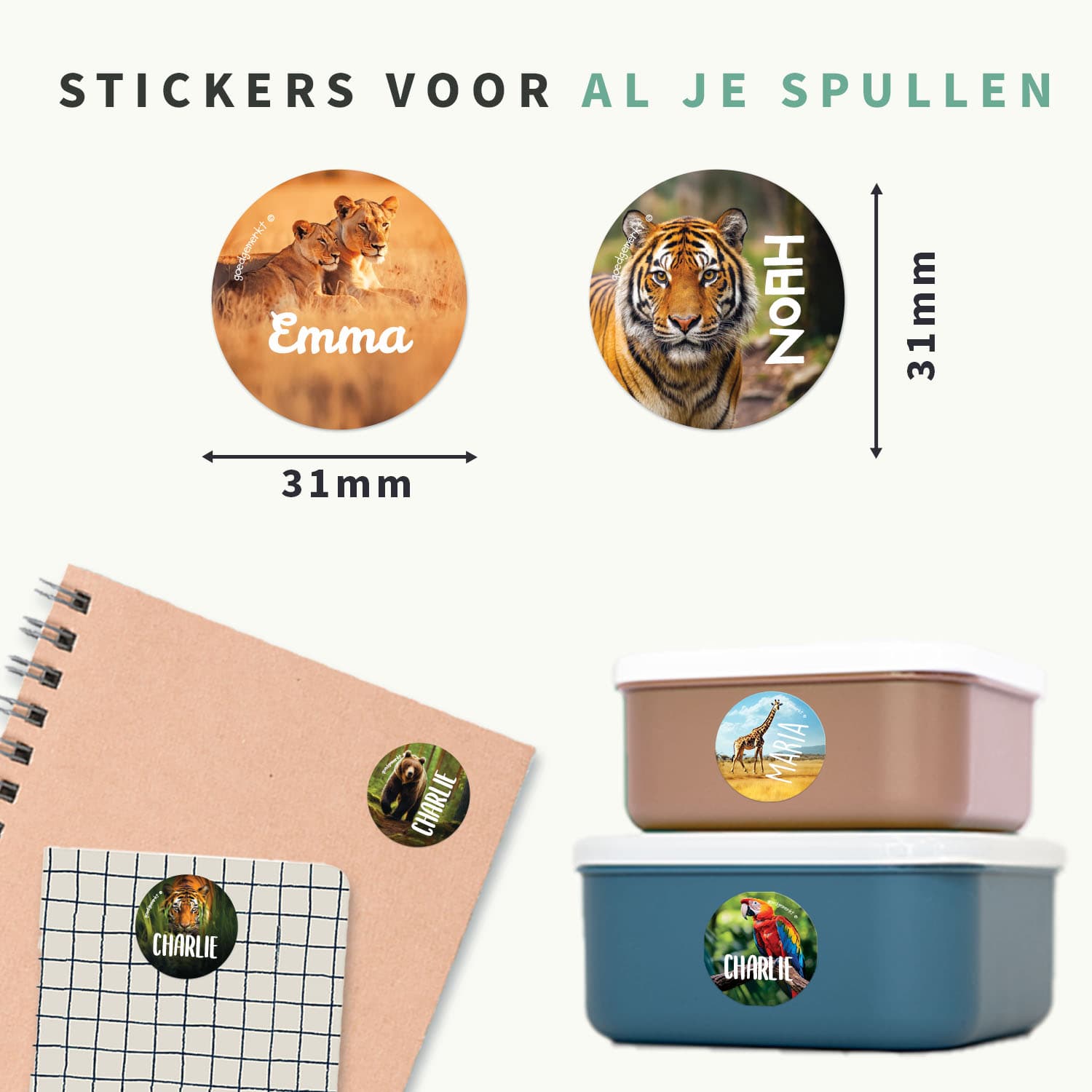 Ronde Real World Naamstickers
