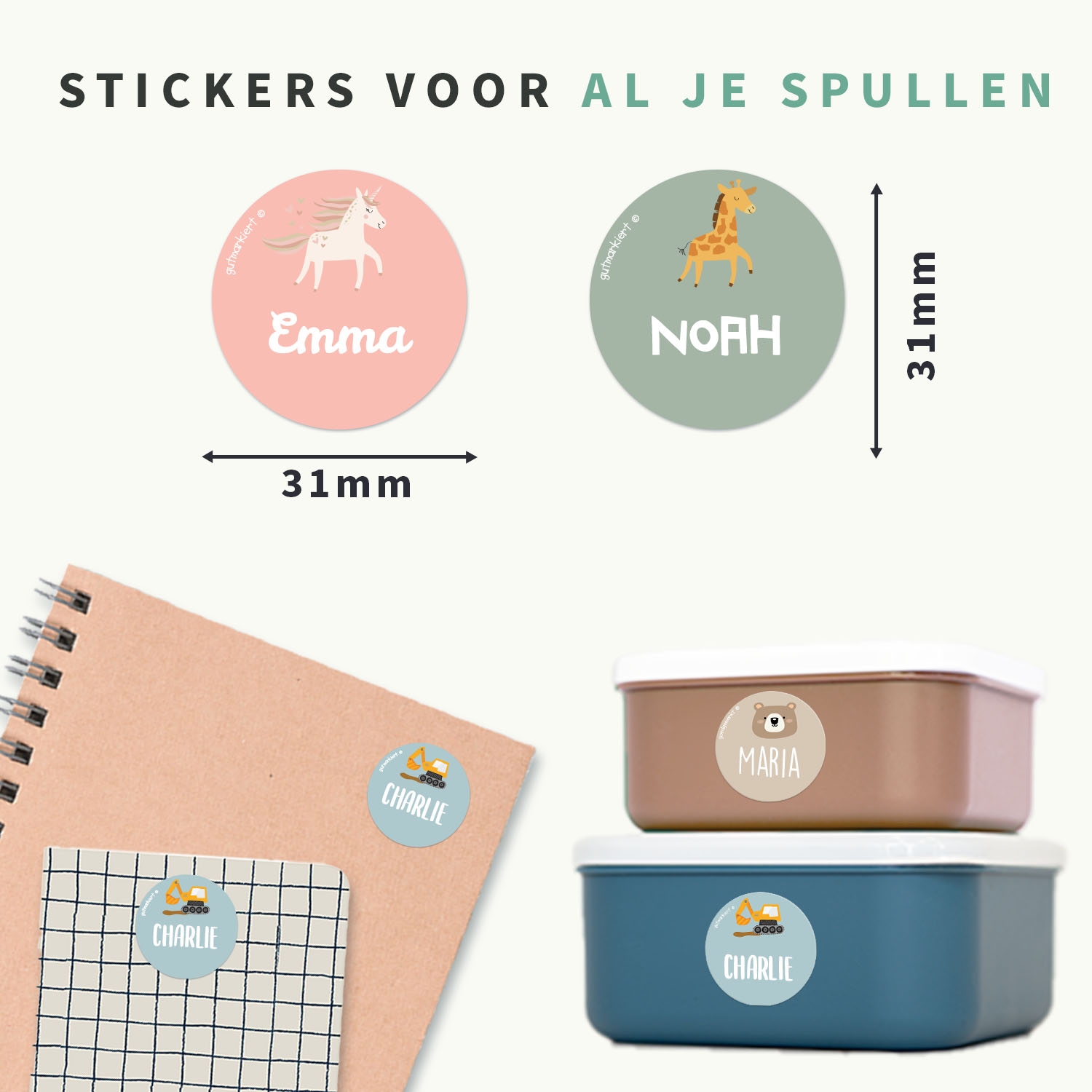 Ronde Thema Naamstickers