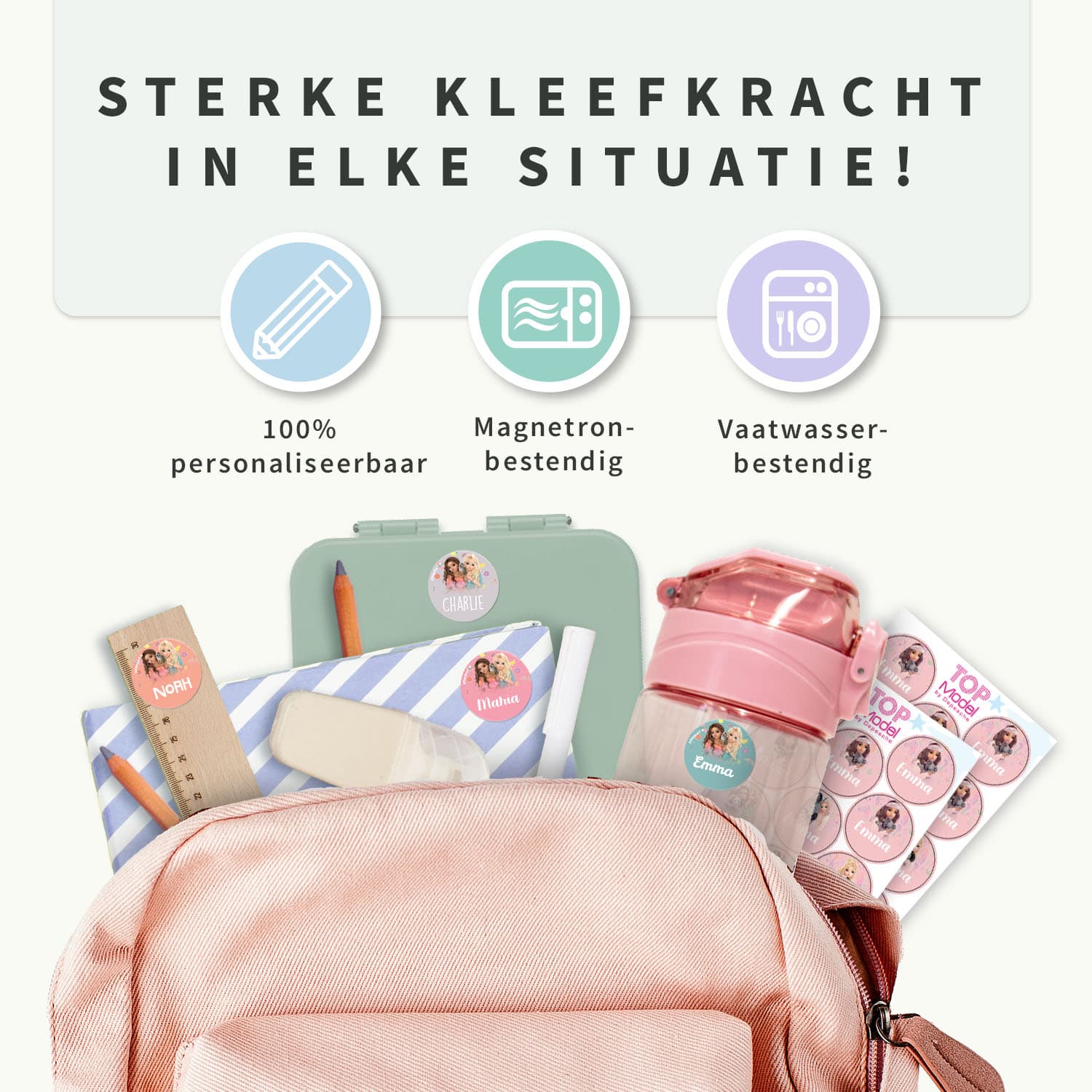 TOPModel Ronde Naamstickers