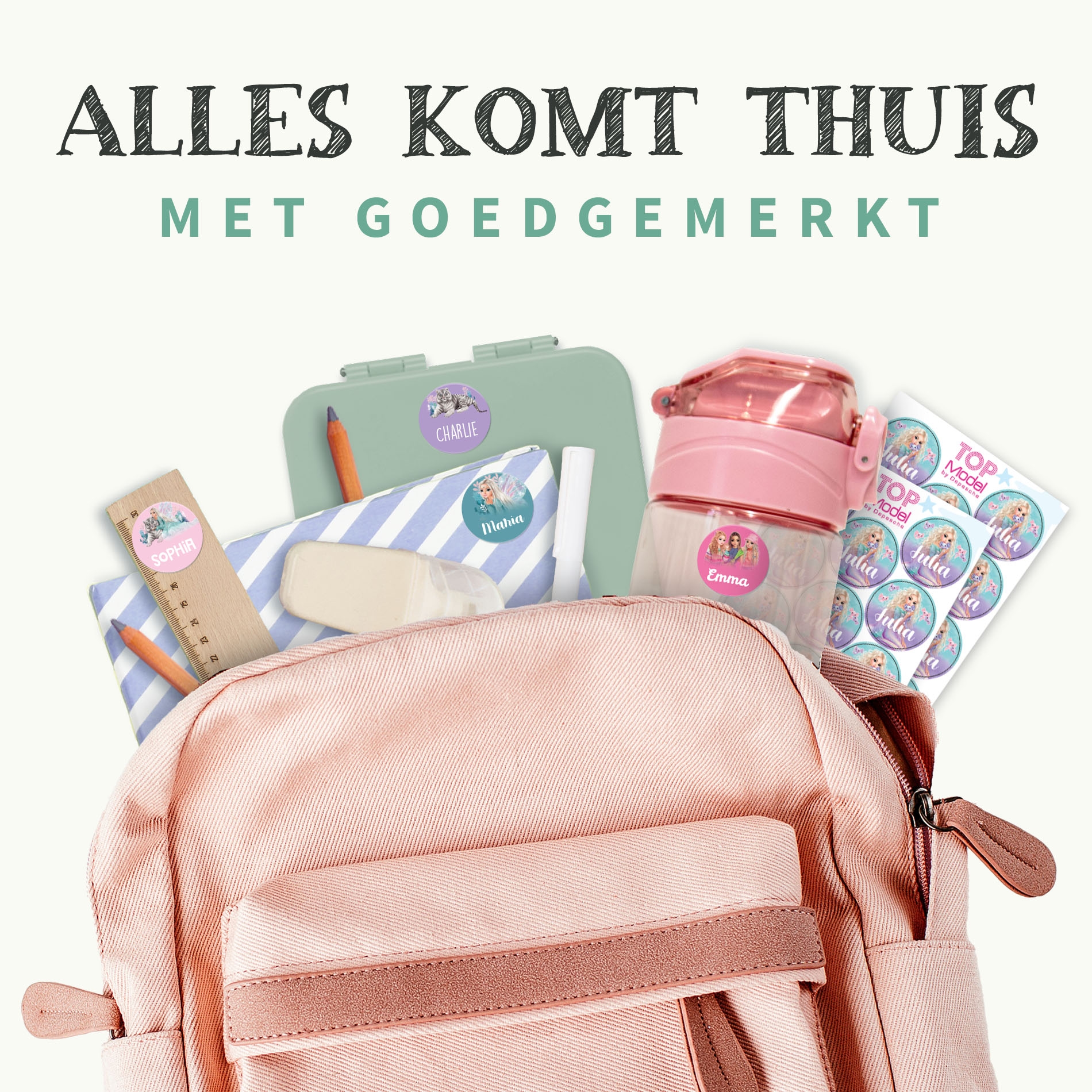 TOPModel Ronde Naamstickers
