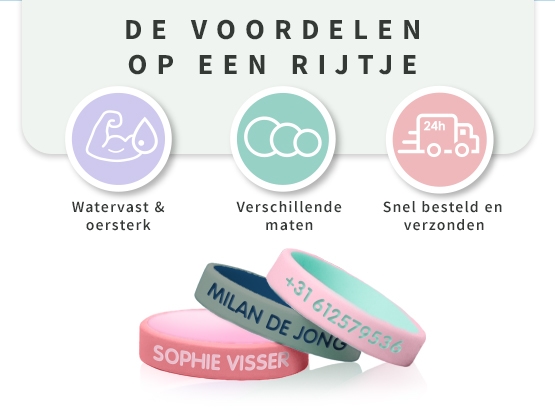 SOS Armband kind – tweekleurig
